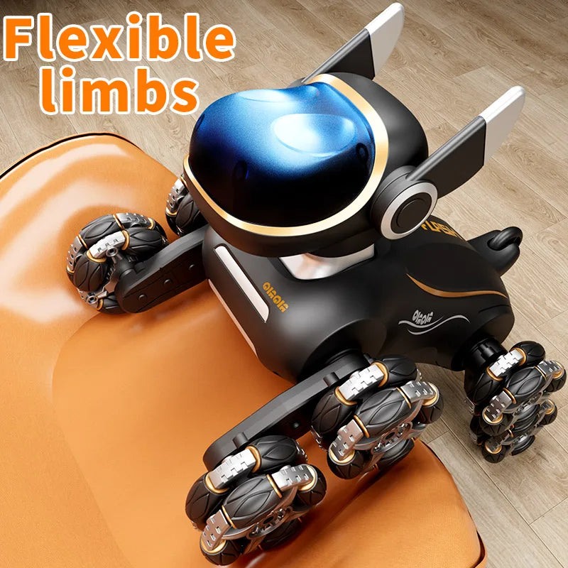 2025 NEW DWI Eight Wheeled Stunt Dog 2.4G Remote Control Intelligent Swing Arm Drift Robot Dog Climbing Car Children's Gift Toy