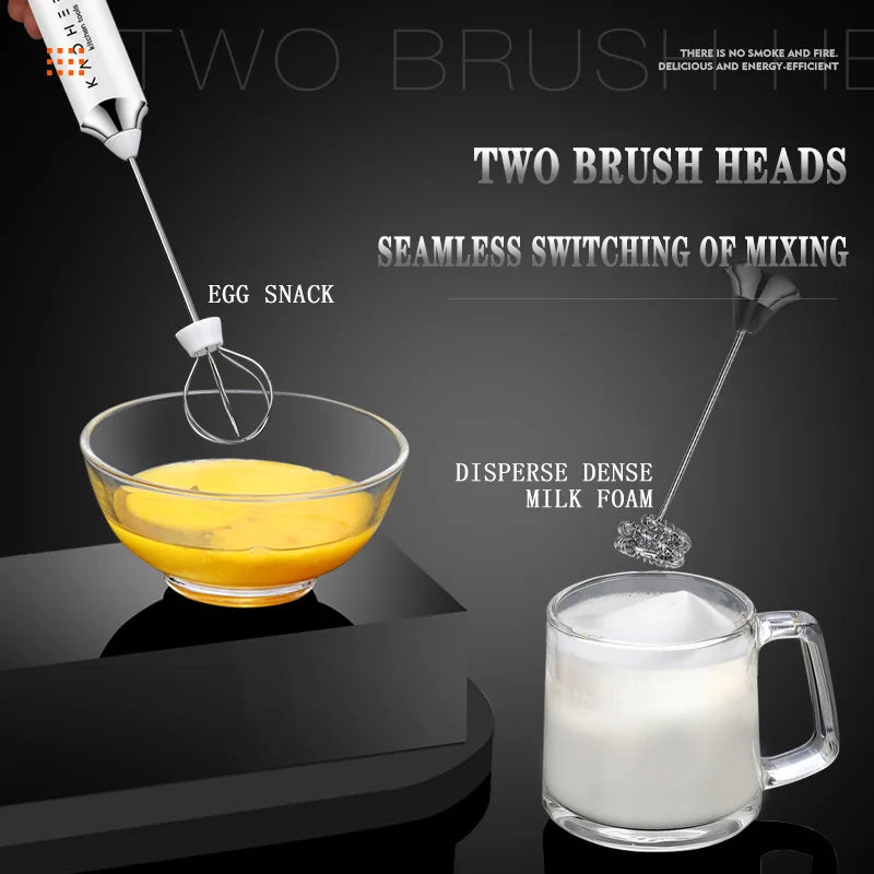 TINSOL Electric Milk Frother Mini Handheld Wireless Power Type-C Charging Convenience Coffee Milk Whipping Kitchen Whisk