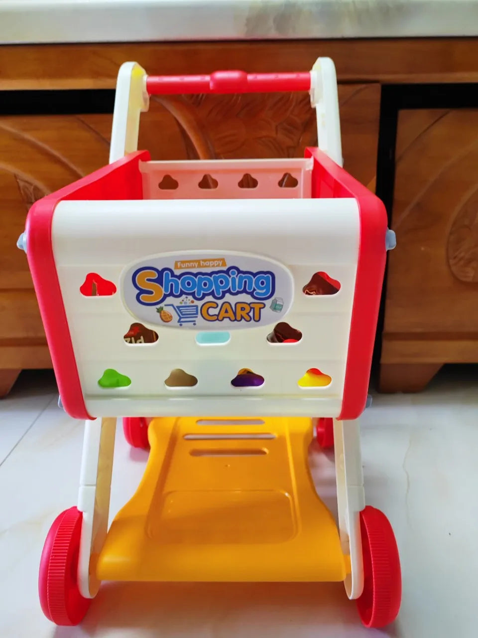 Shopping cart toy baby small trolley children play house fruit cut music kitchen supermarket men and girls Early Education toys