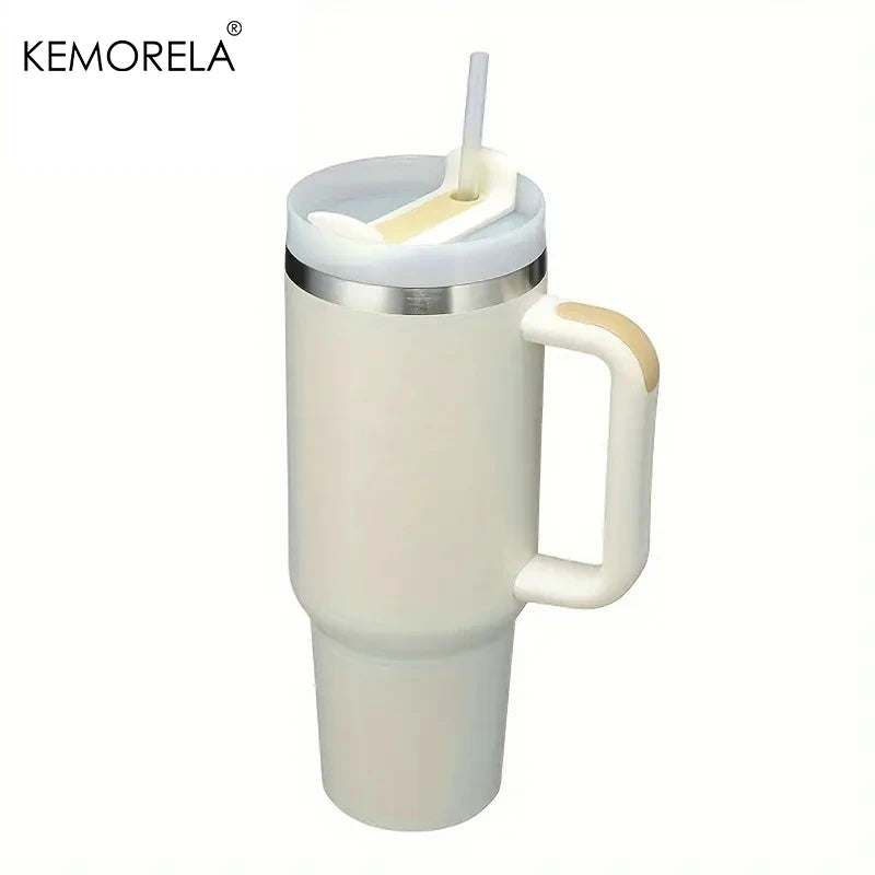 KEMORELA 30&40 oz Tumbler With Handle Lid Straw 887/1182ML Stainless Steel Water Bottle Vacuum Thermos Cup Travel Car Coffee Mug