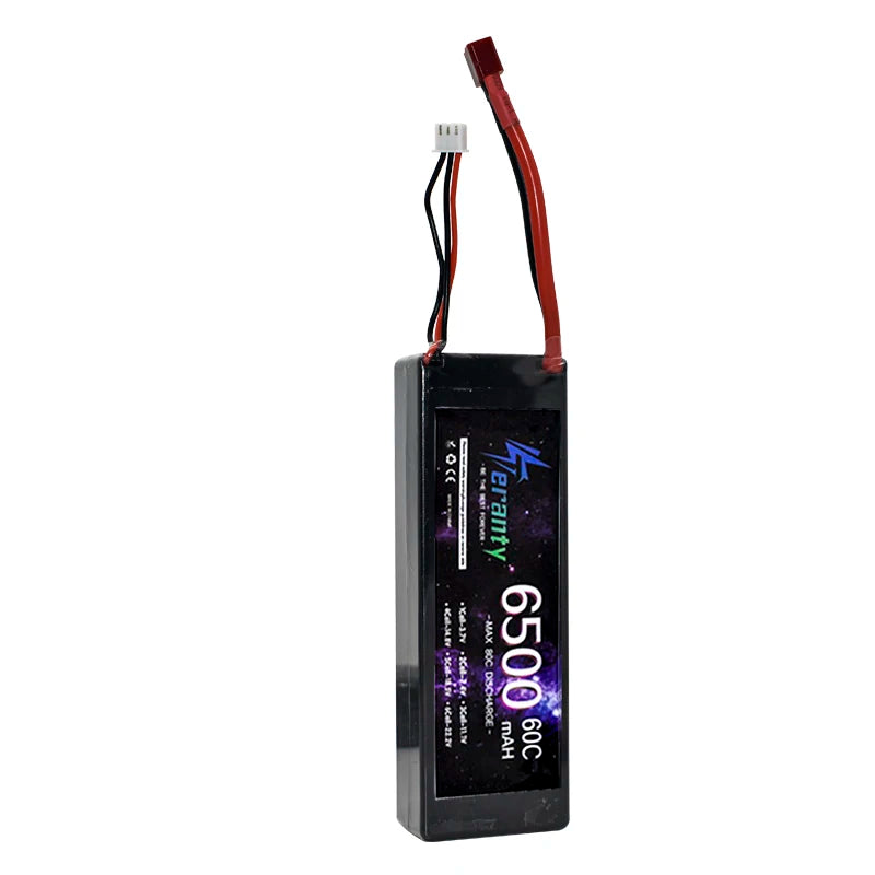 7.4V Hard Case Battery Teranty 2S 6500mah 60C Lipo Battery With T Plug For RC Car Boat Vehicles Helicopter Truck Truggy Traxxas