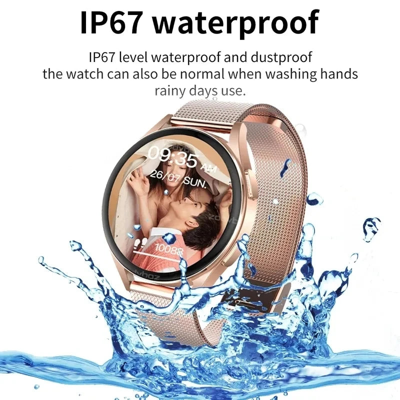 New Fashion Circular Full Touch Smart Watch Women Music Bluetooth Call Digital Watch IP68 Waterproof Smartwatch Men For XiaoMi