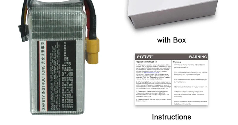 2PCS HRB 2S 3S 4S 5S 6S Lipo Battery 7.4V 11.1V 14.8V 22.2V 2000mah 5000mah 6000mah 1500mah RC Airplane FPV Drone Car Parts