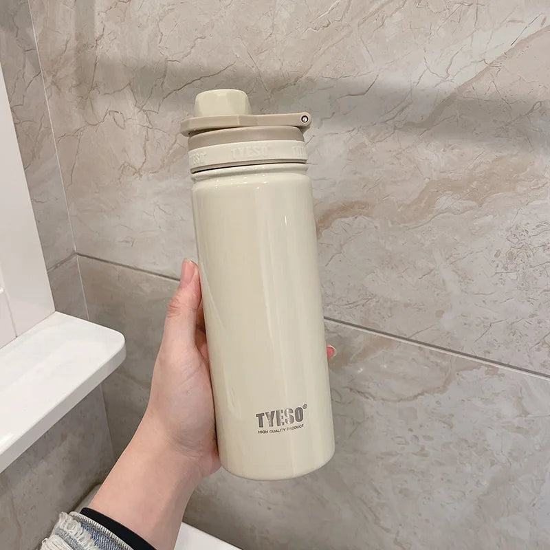 Tyeso Stainless Steel Thermos Water Bottle Portable Sport Vacuum Flask Keeps Cold and Heat Thermal Mug Insulated Car Tumbler Cup