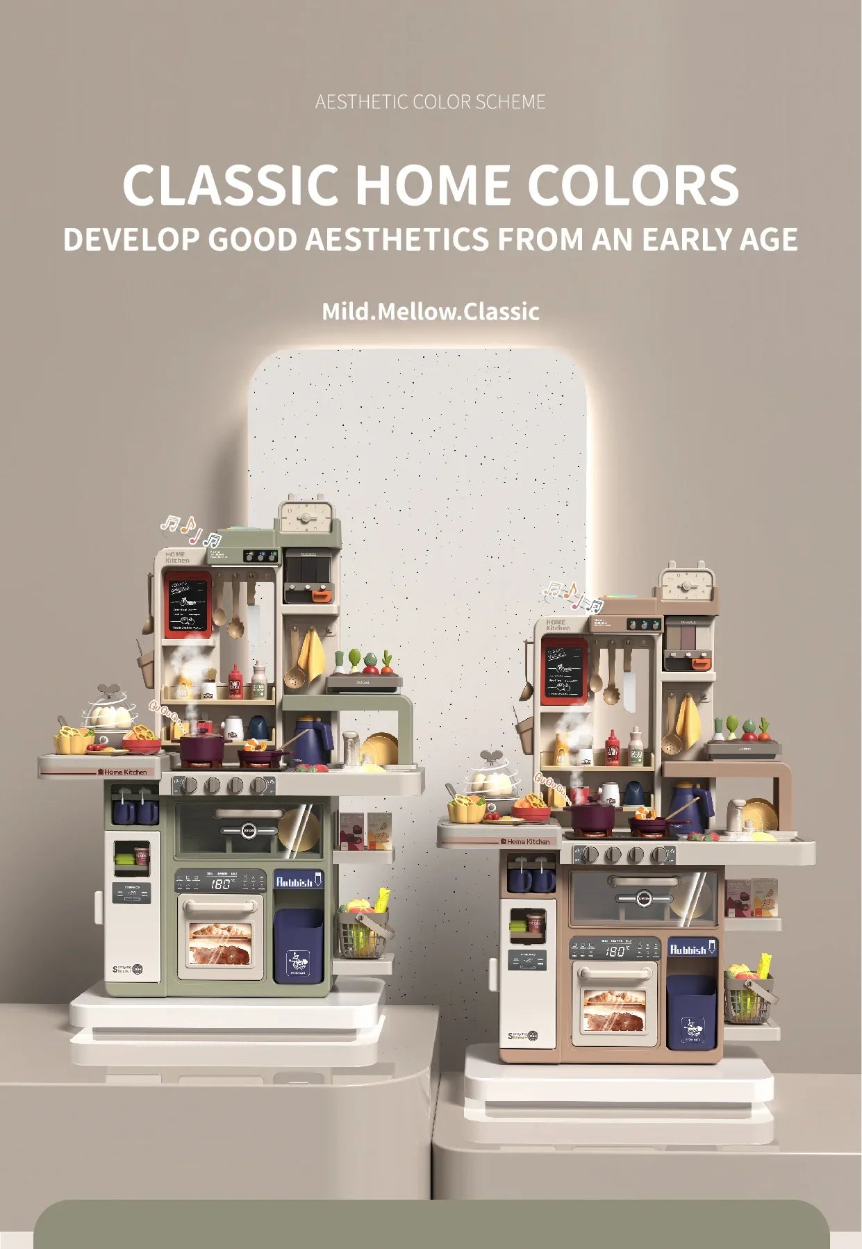 New 93cm Children's Simulated Spray Kitchen Tableware Set Sound Light Smoke Water Tableware Table Toy Christmas Gift Toy