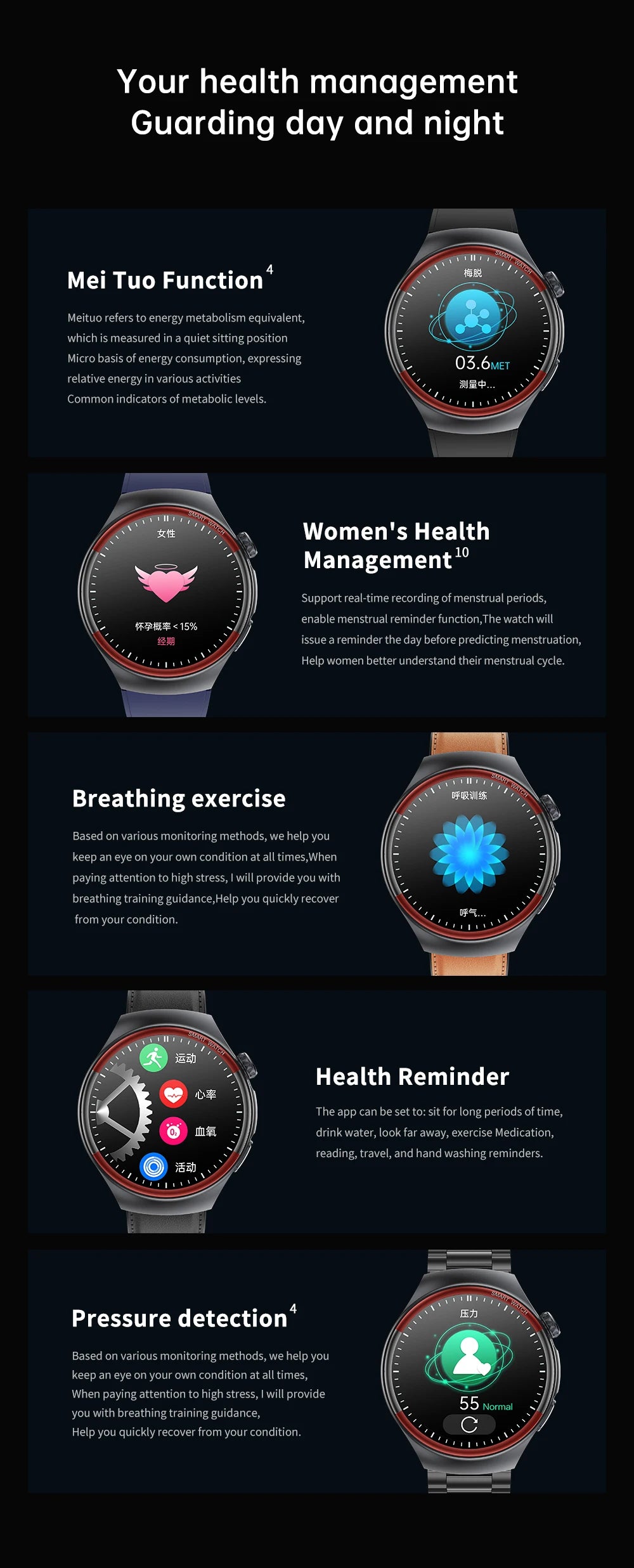 2025 New Nursing Health laser Cure Blood pressure Smart Watch Men Heart rate Pulse Sleep Bluetooth call Body Monitor Smartwatch