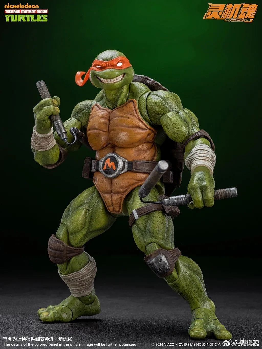 Lingjihun Original New Product Ninja Turtles Raphael Michelangelo Anime Finished Product Movable Doll Model Toy Handmade inStock