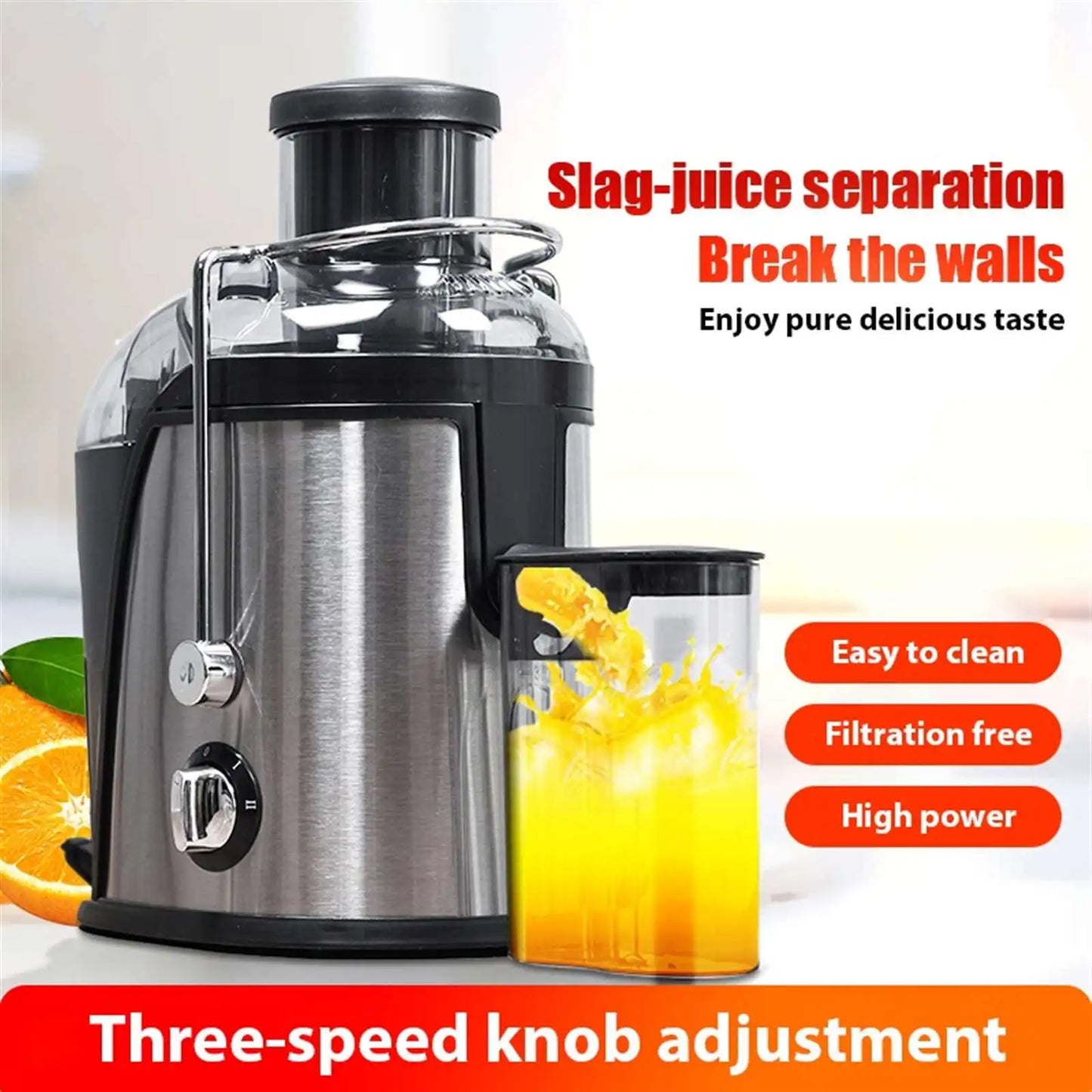 800W Centrifugal Electric Juicer Machine With 3inch Big Mouth Fruits And Vegetable Juice Extractor 2 Speeds Mixer Blender