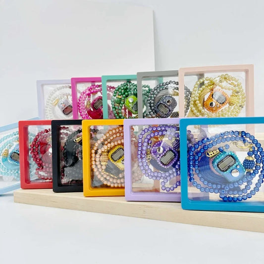 Muslim Prayer Beads Bracelet And Finger Counter Set Colour 99 Imitation Pearl Bracelets Resettable Finger Counter Ring