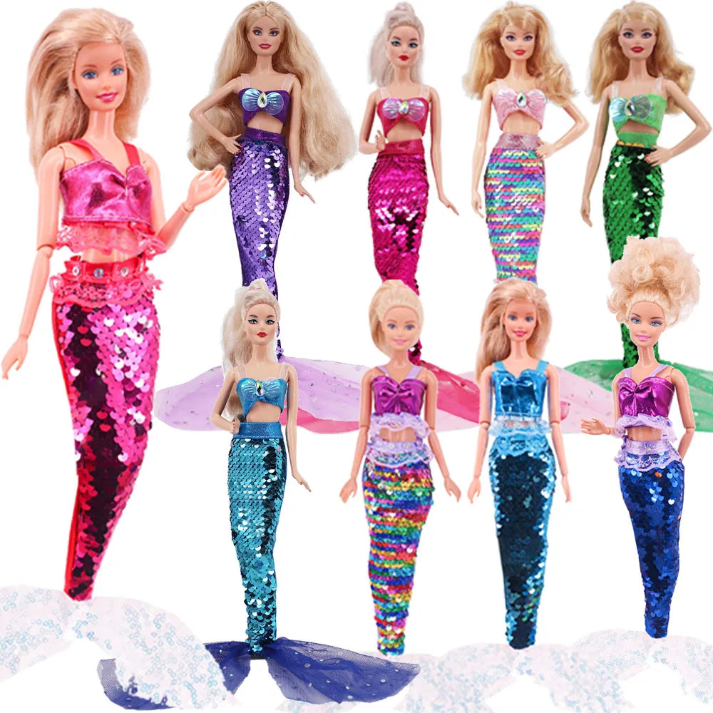 Pop Doll Clothes Mermaid Swimsuit Fishtail Skirt Series For 30CM Doll&BJD Doll Accessories,Our Generation Festival Gift Girl Toy