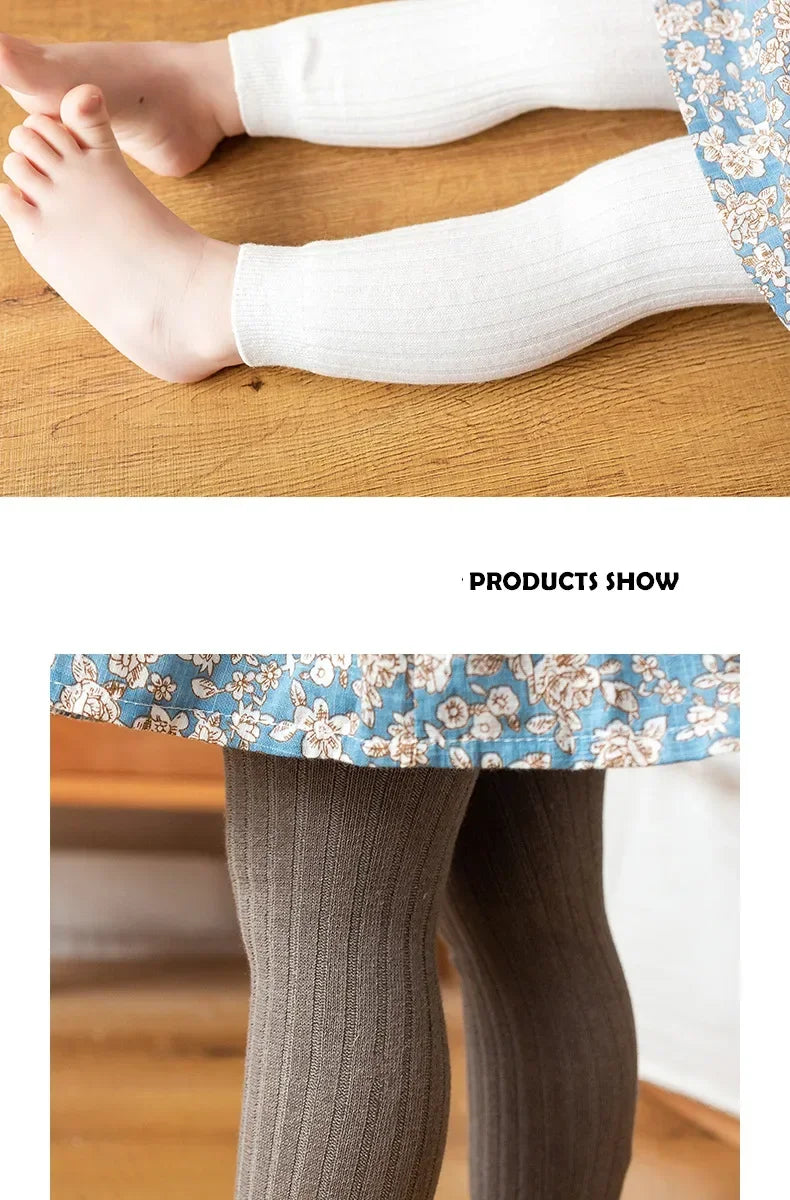 1 Piece Girls Toddler Baby Basic Ribbed Sweater and Leggings Footless Tights Kids Little Girls Dress Bottom Top Pants 1-6 Years