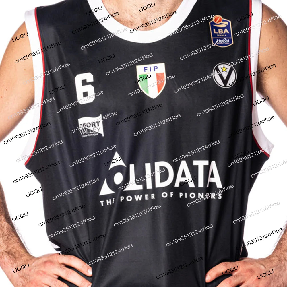 25/26 New Bologna Virtus Basketball Jersey Italian Men's Basketball Sports Vest Fan Special Player Kit Basketball Game Jersey