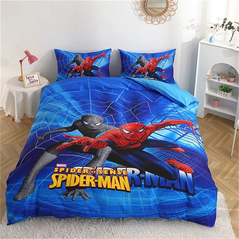3pcs Duvet Cover Sets Spider Man Bedding Set Double Queen King Size 3pcs for For Kids Boys Girls Teens Bedroom Decor
