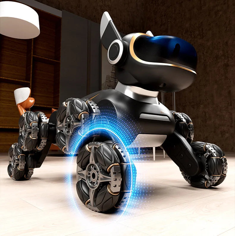 2025 NEW DWI Eight Wheeled Stunt Dog 2.4G Remote Control Intelligent Swing Arm Drift Robot Dog Climbing Car Children's Gift Toy