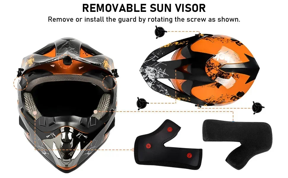 Motorcycle Downhill Helmet Motobiker Goggles Classic Bicycle MTB Racing Helmet Motocross Full Face Off-road Mountain Motocross