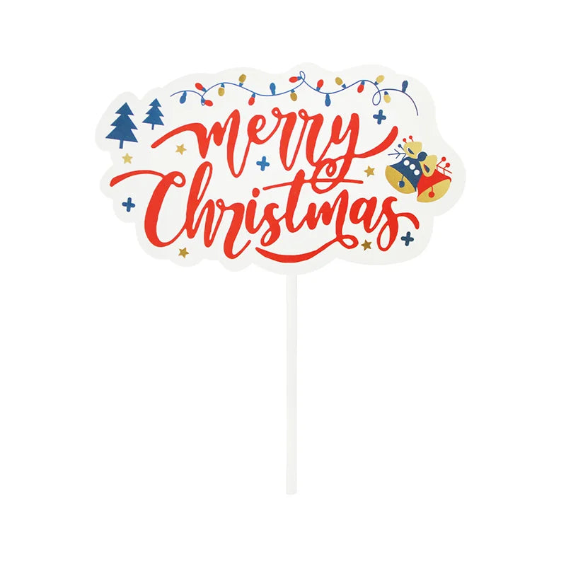 Merry Christmas Cake Toppers Cartoon Xmas Tree Cake Decor Snowman Happy New Year Cupcake Toppers Decor For Party Home 2025 Noel