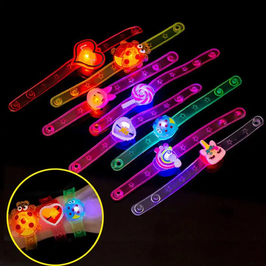 10/20/30PCS Cartoon Luminous Glowing Bracelets Watch Toys Chidren Pinata Birthday Favor Kids Gifts Christmas Gift Bag Fillers