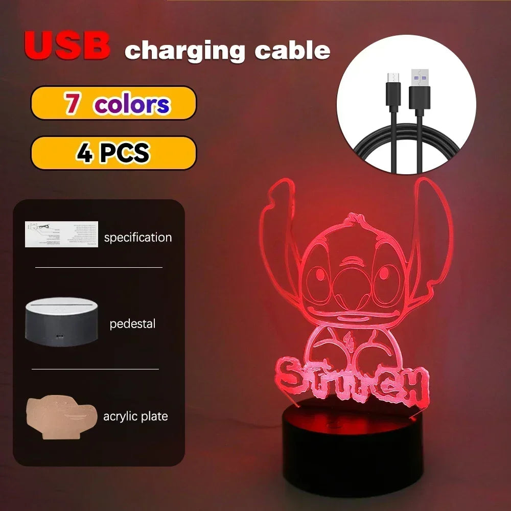 LED Night Ligh Illusion Stitch Lamps Remote Control Smart Touch Home Room Decor Lamp Christmas Valentine's Day Birthday Gifts