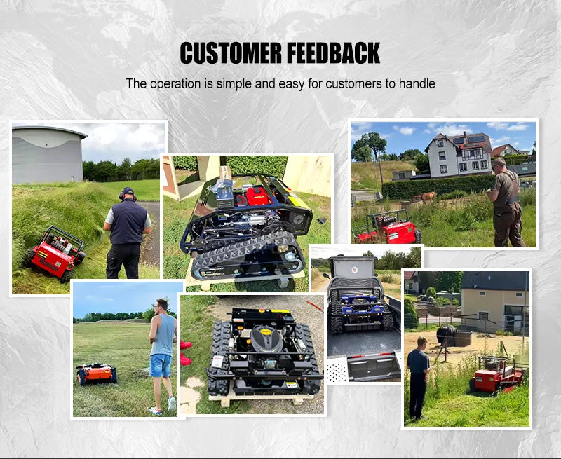 Remote Control Grass Cutting Robot Mower All-Terrain Self-Propelled Lawnmower with Four-Stroke Cycle Customizable