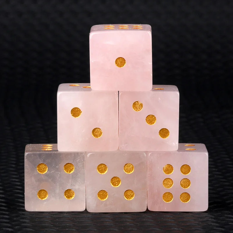 5pc 1.6cm Natural stone amethyst dice Agate tiger eye stone particle Guess the number of points wholesale