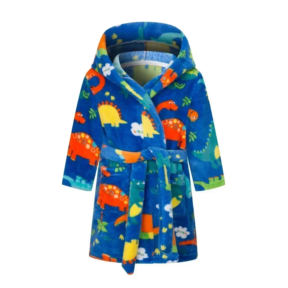 Kids Sleepwear Robe Autumn Winter Flannel Warm Bathrobe For Girls 1-11 Years Toddler Children Pajamas For Boys Girl Pajamas