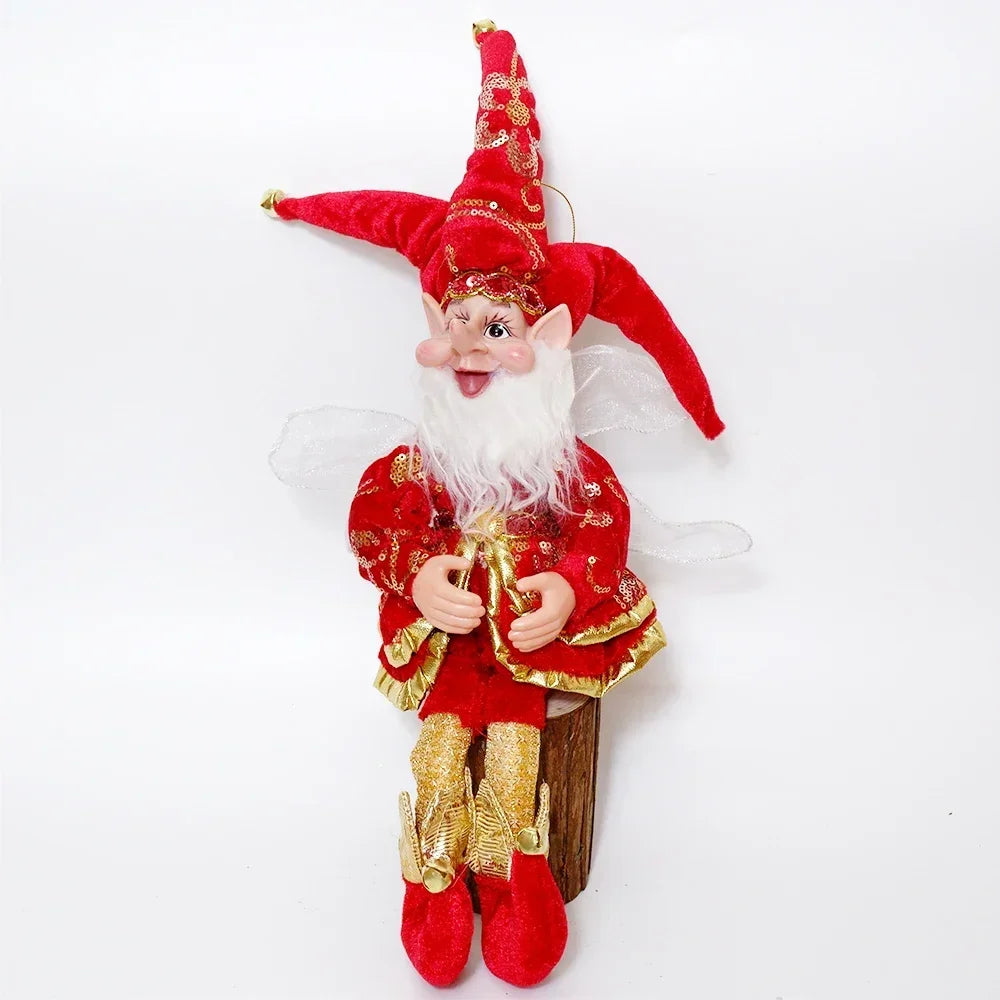 New 50CM Elf Doll Christmas Pendant Ornament Decor Elf Hanging Hanging Standing Decor Navidad New Year Kids Gifts