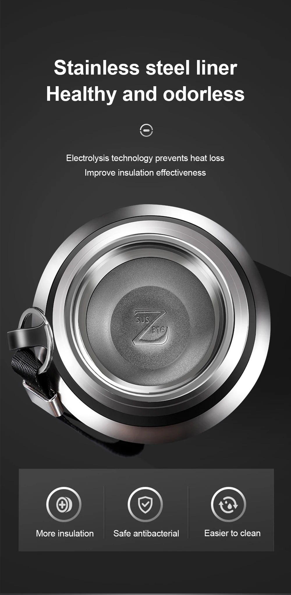 600-1500ml 316 Stainless Steel Thermos Bottle LED Temperature Display  Thermal Mug Vacuum Flask Water Bottle For Outdoor Camping