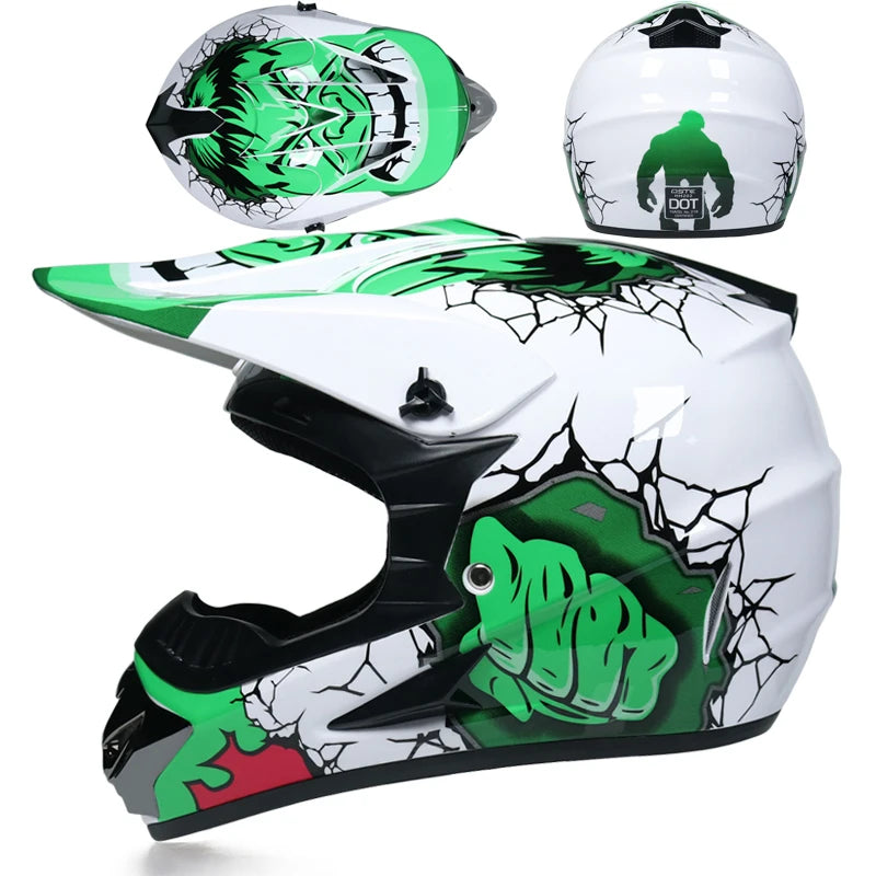 Sturen 3 Stuks Gift Flip Up Motorhelm Kinderen motocross Off Road Helm ATV Dirt bike Downhill MTB DH racing helm.