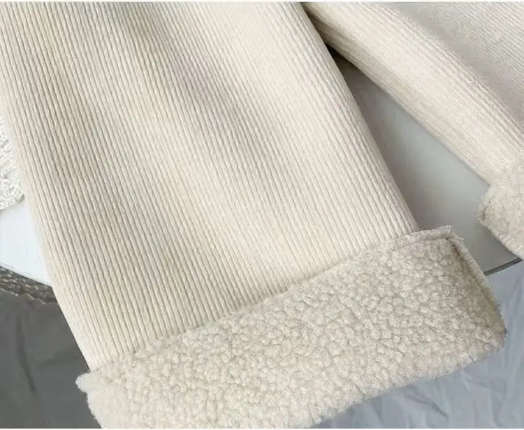 2025 Kids' Fleece-Lined Wide Leg Pants Winter  Loose Fit Trousers Cozy Straight Cut for Baby Girls  Kids Clothes