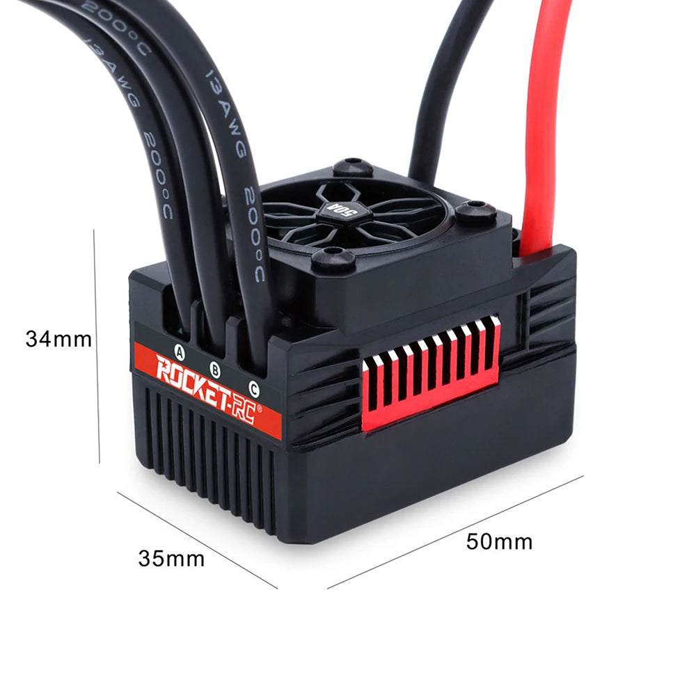 Rocket V2 Supersonic 50A 60A 90A 110A ESC Waterproof Brushless Speed Controller with 7.4V/8.4V 6A BEC for 3650 Motor 1:10 RC Car