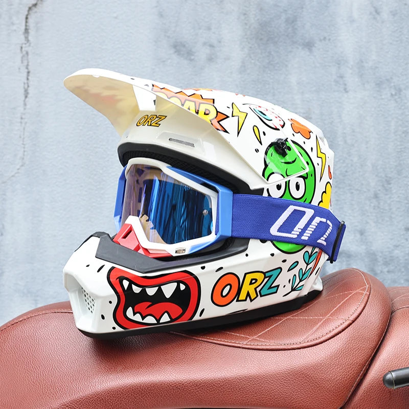 903-Motorcycle off-road helmet, fully covered electric vehicle, pulling full helmet, mountain downhill, all season