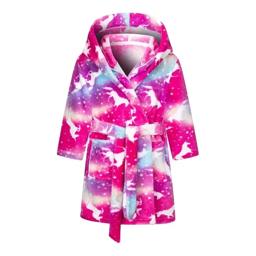 Kids Sleepwear Robe Autumn Winter Flannel Warm Bathrobe For Girls 1-11 Years Toddler Children Pajamas For Boys Girl Pajamas