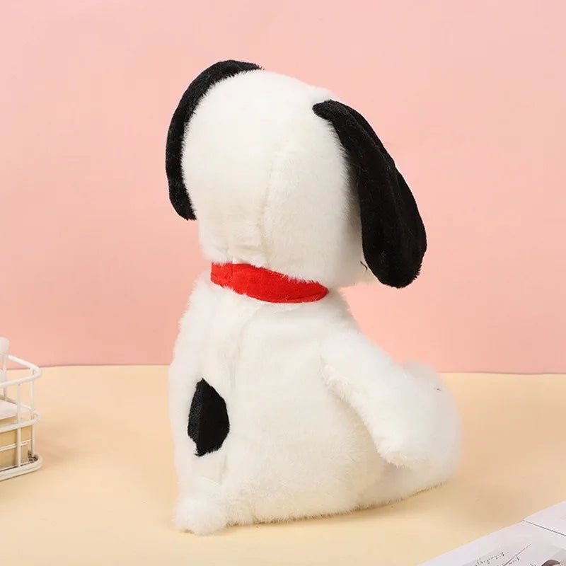 &New Baby Breathing Soothing Snoopy white dog Plush Doll Sleeping Companion Music and Light Doll Sensory Stuffed Toy Kids Gift