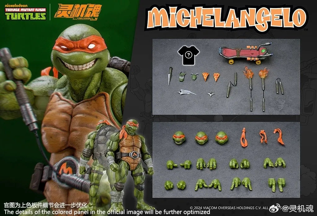 Lingjihun Original New Product Ninja Turtles Raphael Michelangelo Anime Finished Product Movable Doll Model Toy Handmade inStock