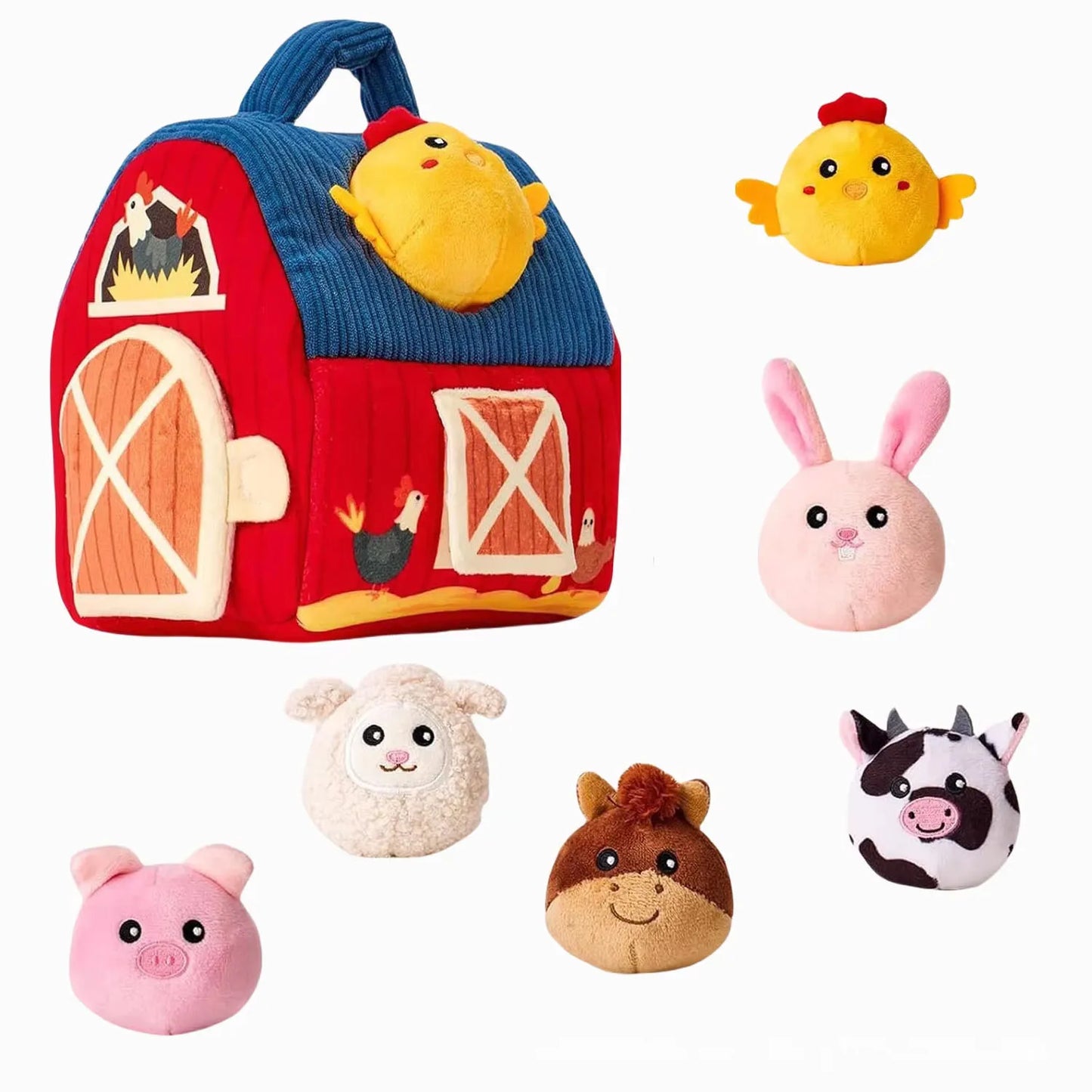 Baby Toys 6-12 Months Soft Baby Beehive with 5 Sensory Bee Rattle Mirror Crinkle Squeaker Busy Montessori Soft Toy for Toddlers