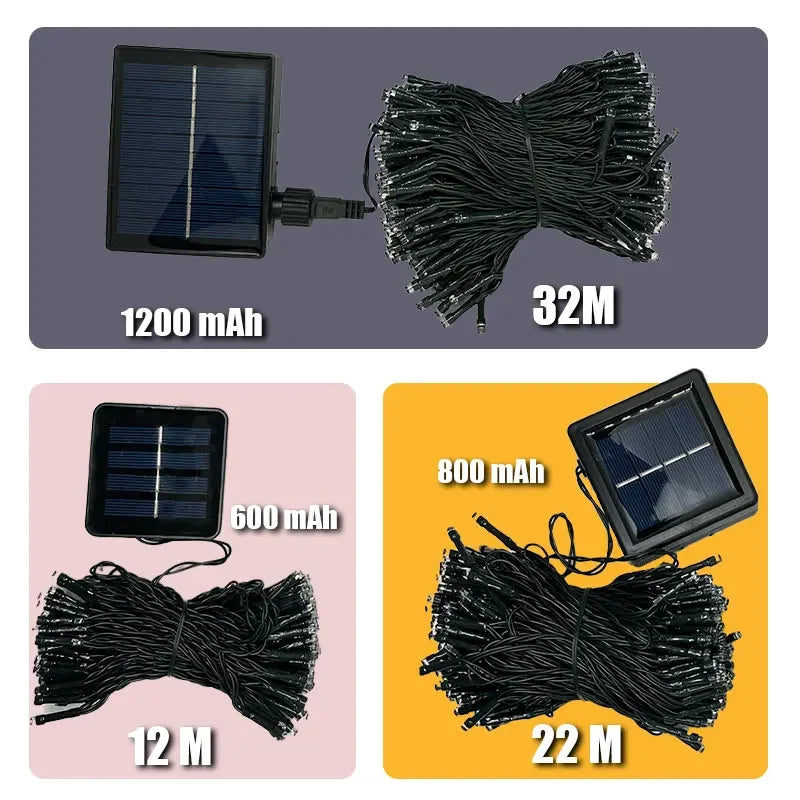 AlliLit LED Solar String Light Fairy Outdoor Garden Waterproof Lamp 2025 Christmas Garland Xmas Holiday Party Home Decoration