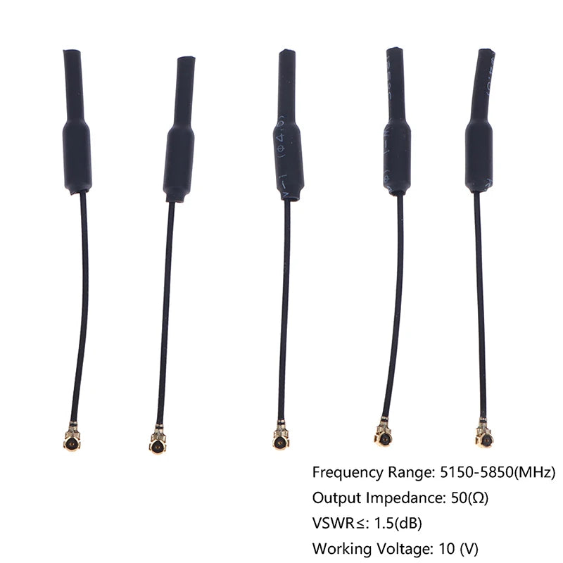 5pcs 3DB UFL IPEX Omni Directional Brass Soft FPV Antenna for RC FPV Quadcopter Racing Freestyle Drones DIY Parts