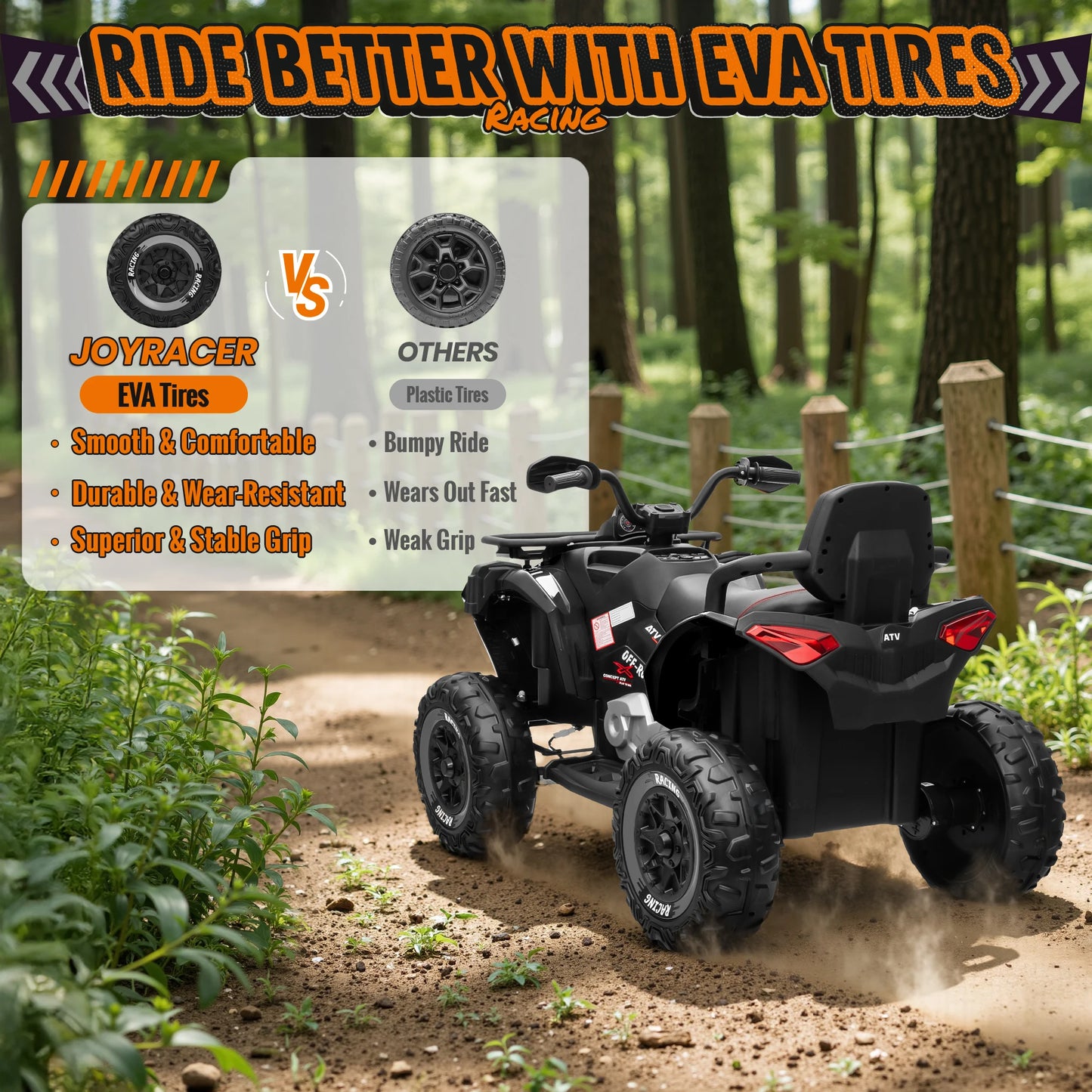 24V Large Four-Wheeled Off-Road Vehicle for Kids - 800W Powerful Motor, 4WD  Dual Leather Seats, Parental