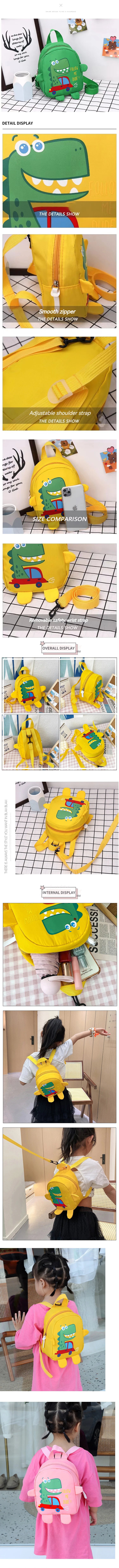 1 PCS Kids Cartoon Mini Dinosaur Backpack Anti Lost Bag Kindergarten School Bag Backpack