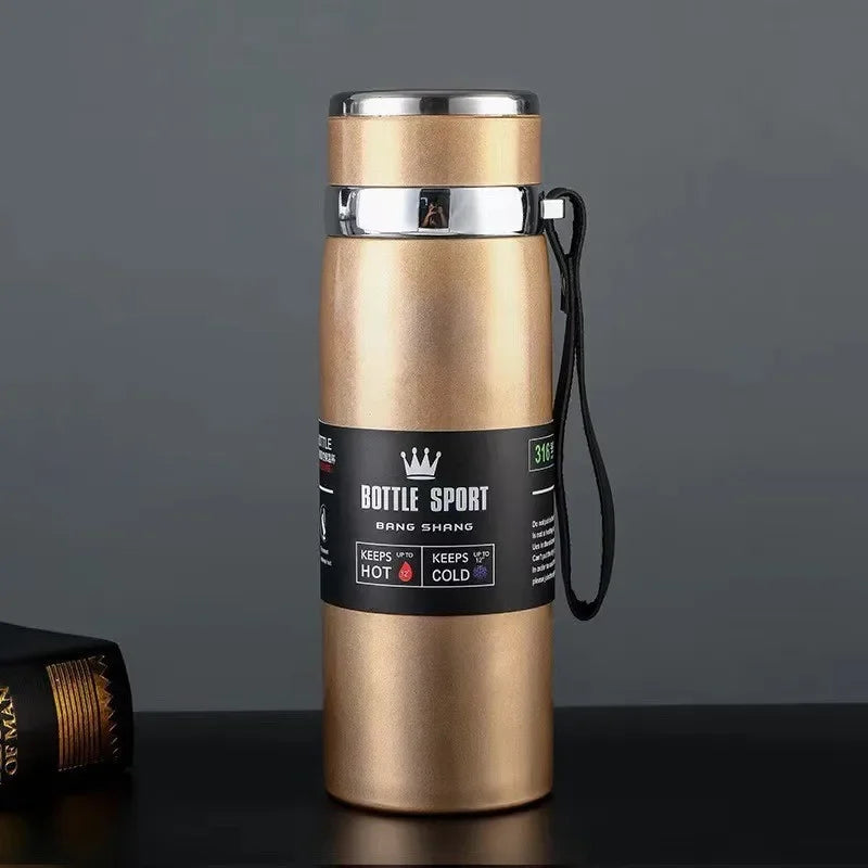 1000ml Stainless Steel Thermal Water Bottle Vacuum Insulated Thermos Flask Leakproof Coffee Tea Cup for Office Travel Use