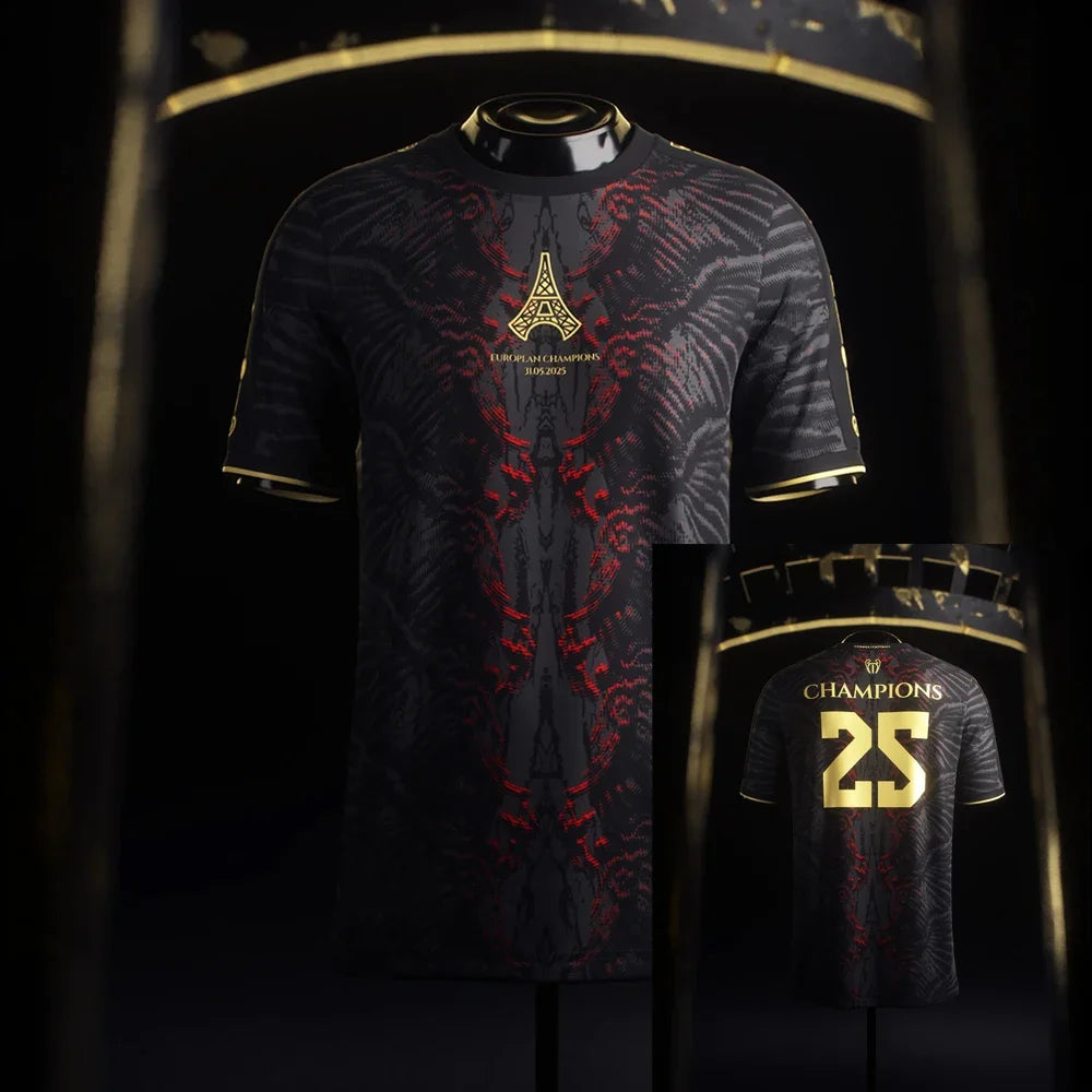 2025 Mens PSG Special Short Sleeve Football Shirt Training Soccer Uniform The Parisians European Jersey Tee Tops