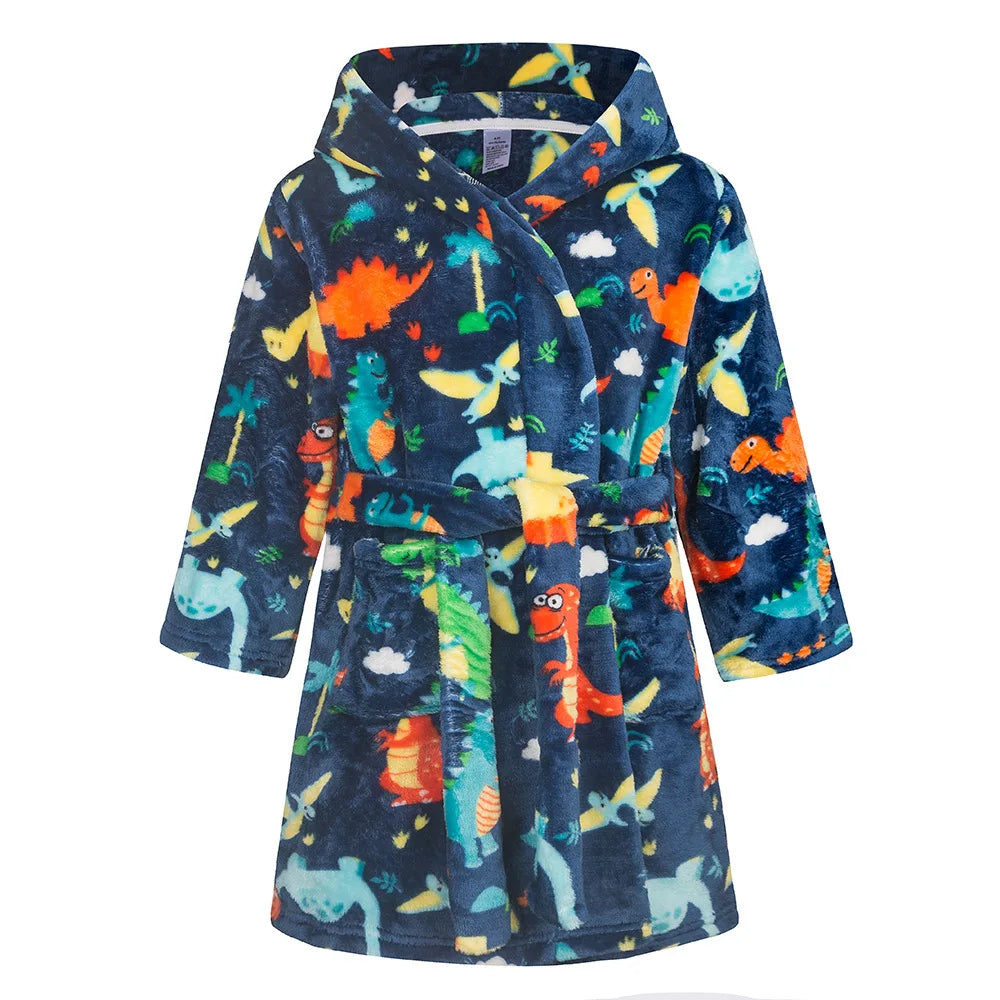 Kids Sleepwear Robe Autumn Winter Flannel Warm Bathrobe For Girls 1-11 Years Toddler Children Pajamas For Boys Girl Pajamas