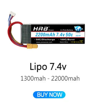 2PCS HRB 2S 3S 4S 5S 6S Lipo Battery 7.4V 11.1V 14.8V 22.2V 2000mah 5000mah 6000mah 1500mah RC Airplane FPV Drone Car Parts