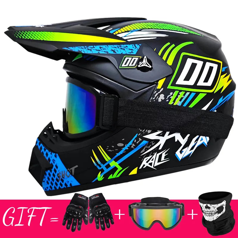 Motorcycle Helmet Off-road Bike Helmet Capacete Motocross Casco send 3 men kids gift Motocross Downhill AM DH Cross Helmet