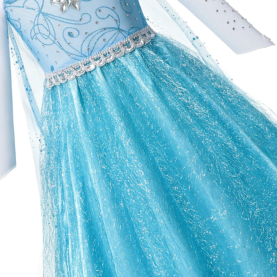 Summer Fancy Queen Elsa Anna Costume Girls Princess Dress Toddler Halloween Cosplay Party Vesidos For 2-10 Years