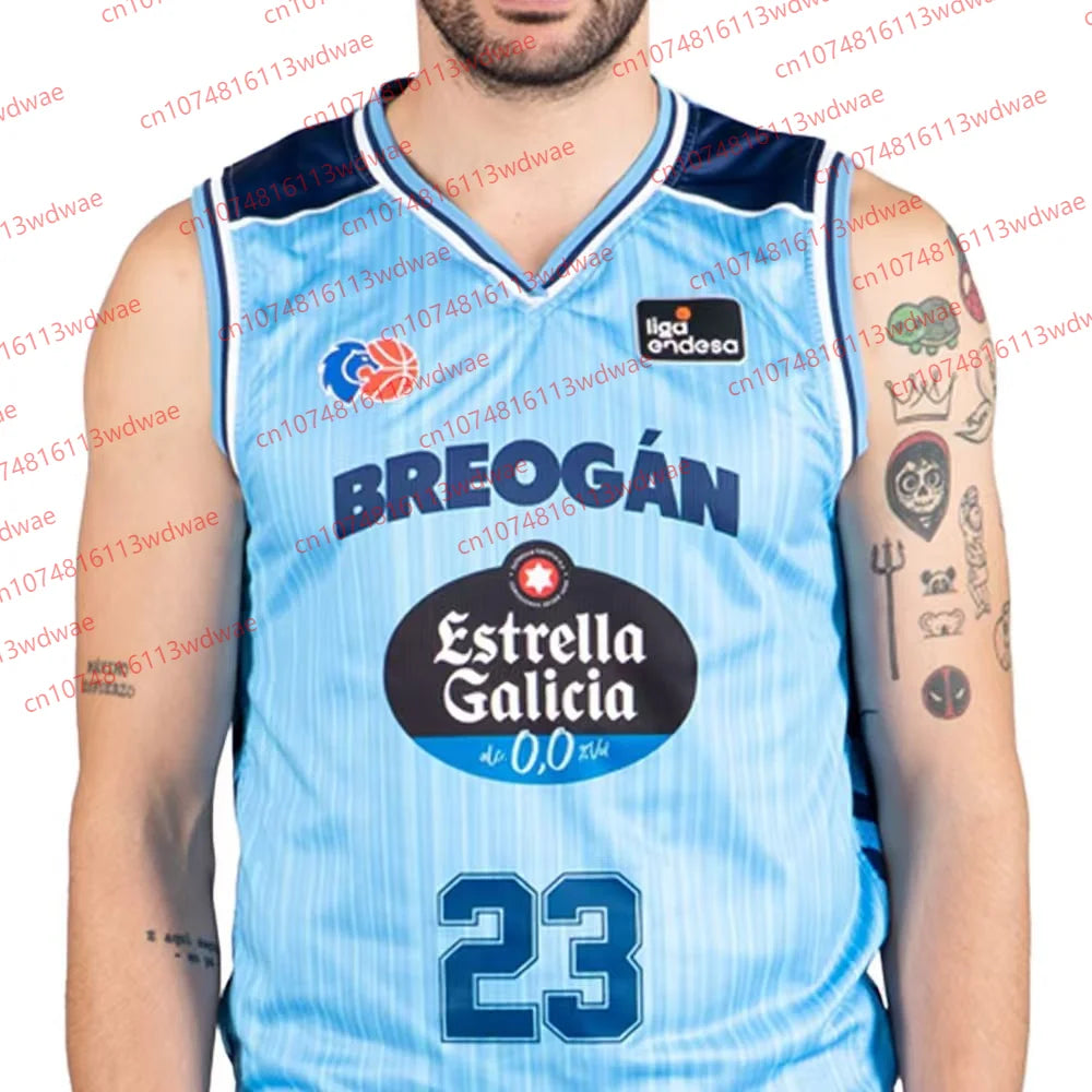 Spanish Basketball League Jersey 25 Basketball Sports Vest CB Breogán Basketball Jersey Kit Francis Alonso 10 Jersey Kit Kid Tee