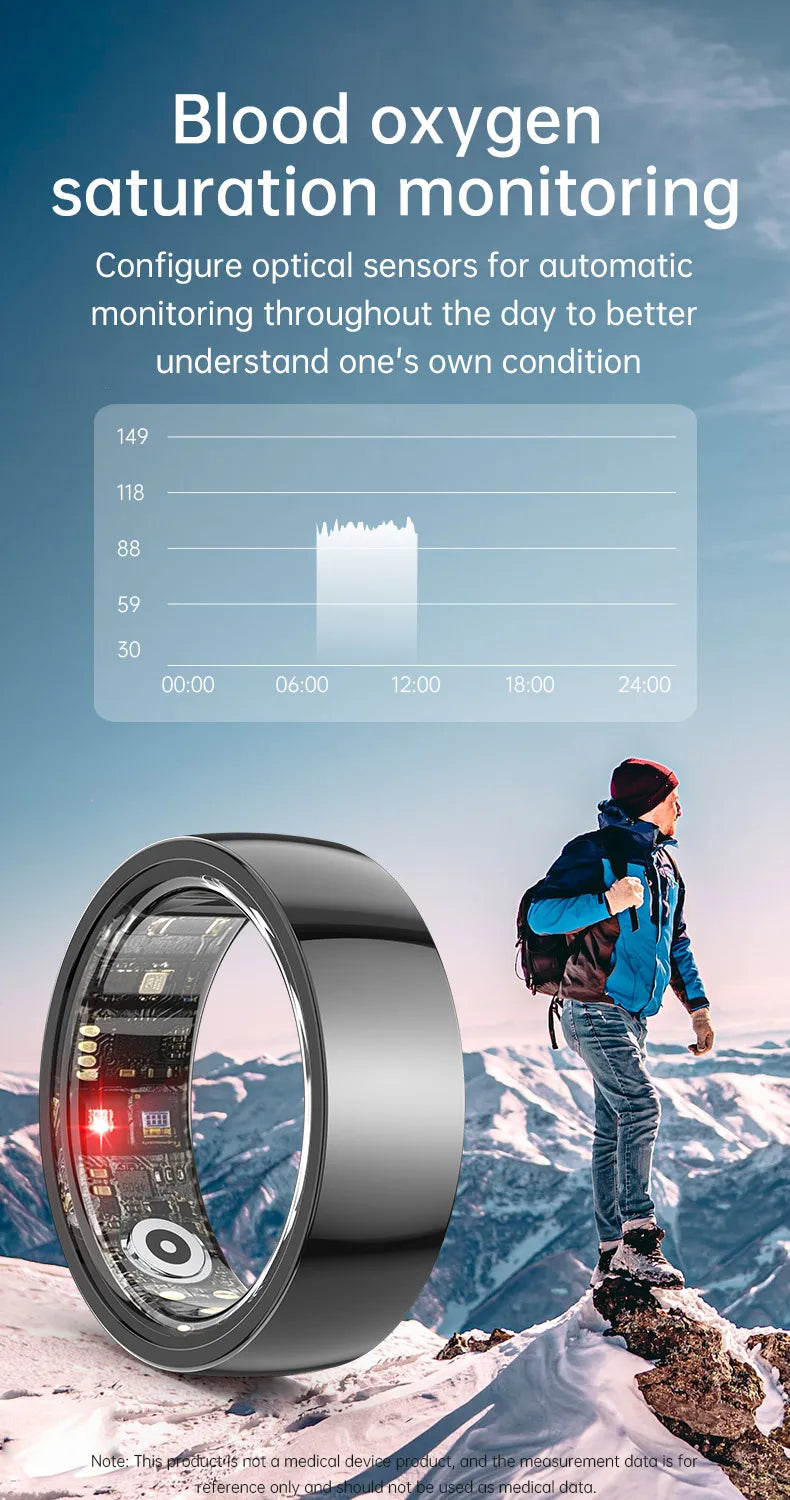 Smart Ring Bluetooth 5.1 Sleep Camera Remote Control Multiple Exercise Modes Wearable Fitness Ring