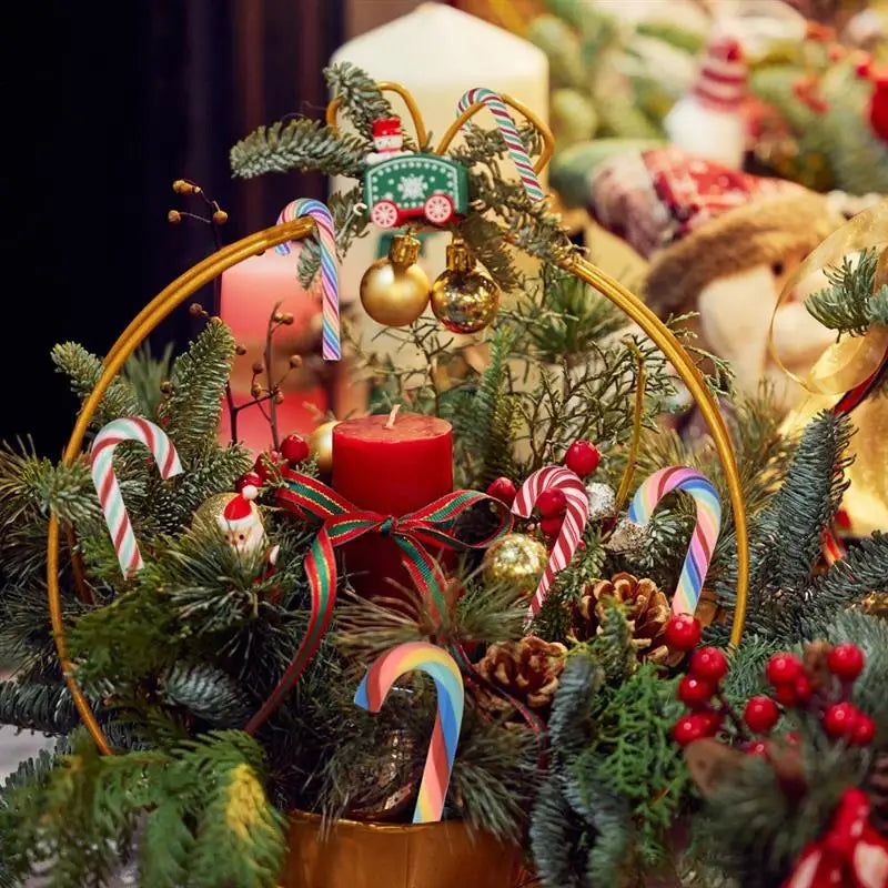 15/30PCS Candy Cane Christmas Tree Hanging Decor Xmas Prop Ornaments Navidad Natal Happy Ornaments Christmas