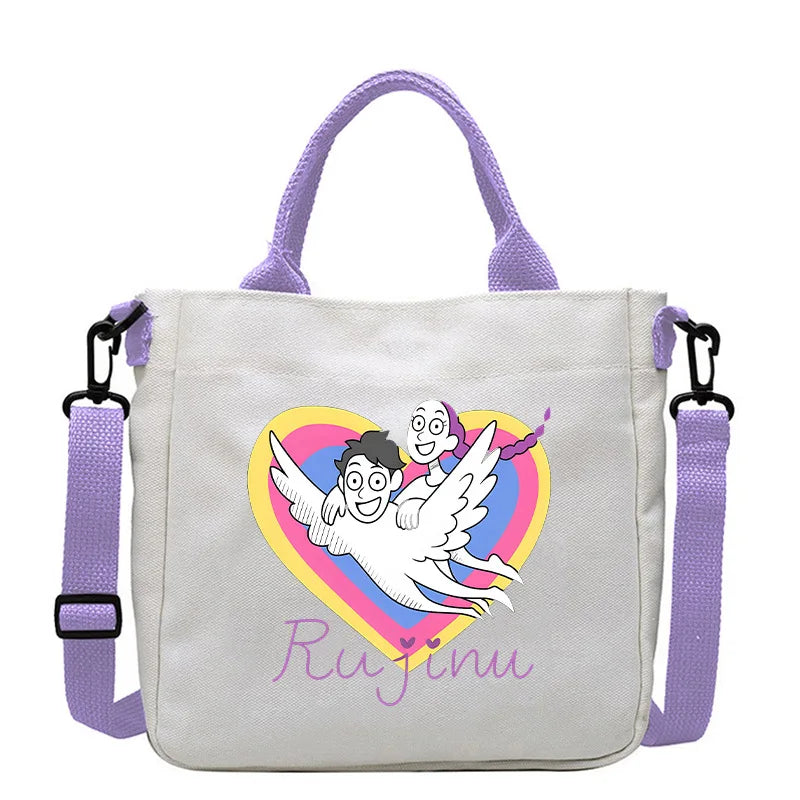 Move K-Pop Demon Hunters Canvas Bag Fashion Printed Handbag Cute Cartoon Anime Commuting Portable Book Storage Bags Pocket Gifts