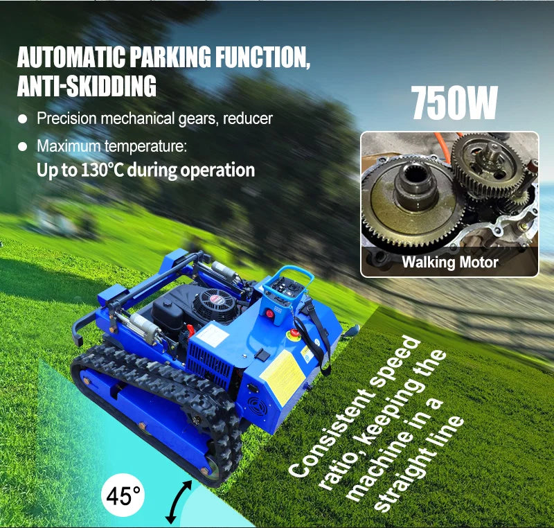 Remote Control Grass Cutting Robot Mower All-Terrain Self-Propelled Lawnmower with Four-Stroke Cycle Customizable